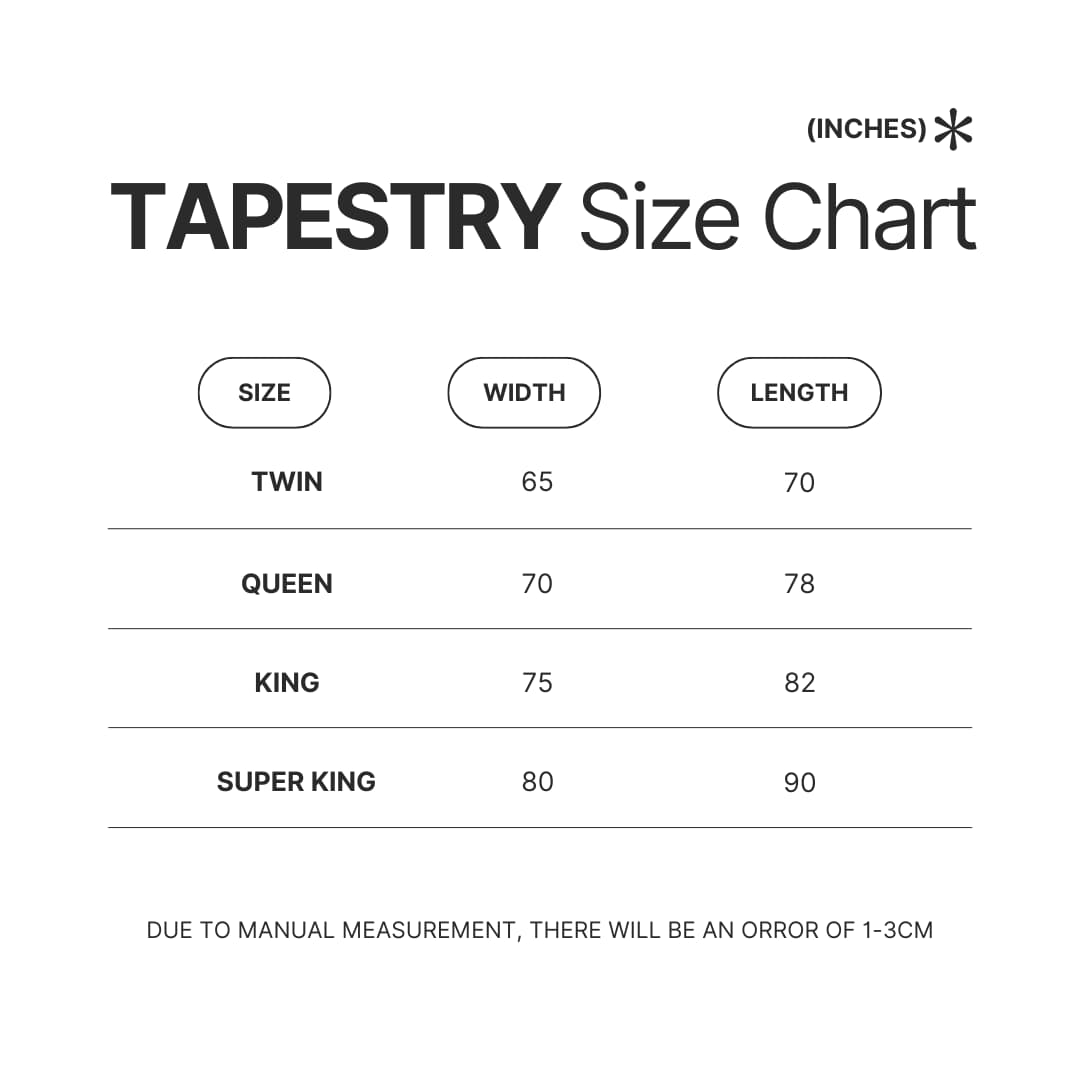 Tapestry Size Chart - Ultraman Shop